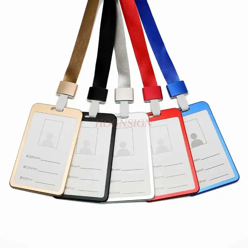 

Aluminum alloy card holder job card holder card holder label work permit badge metal exhibition card lanyard