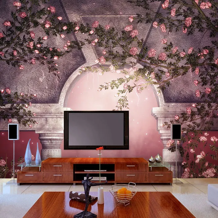 

Door large mural wallpaper TV backdrop of European abstract Custom Size