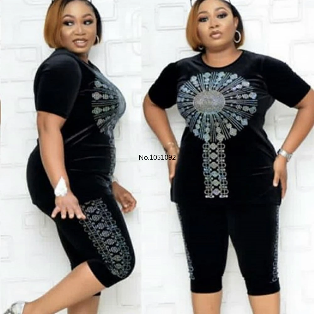 Комплект из 2 предметов женский спортивный костюм модная африканская одежда топ