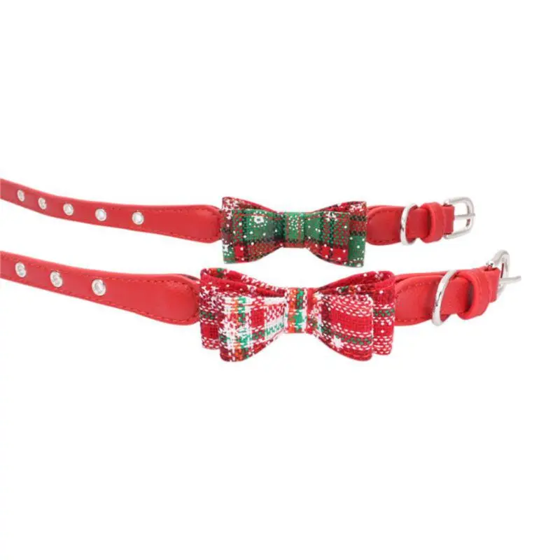 Ошейник для питомца Рождественская мягкая ткань ошейник собак с бантом щенков