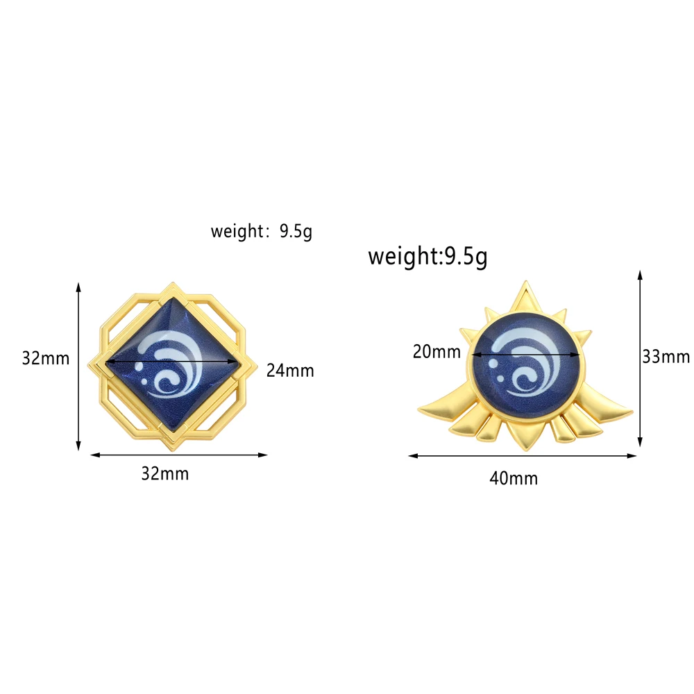 Люминесцентная брошь поток игры Genshin модные блестящие значки семь элементов