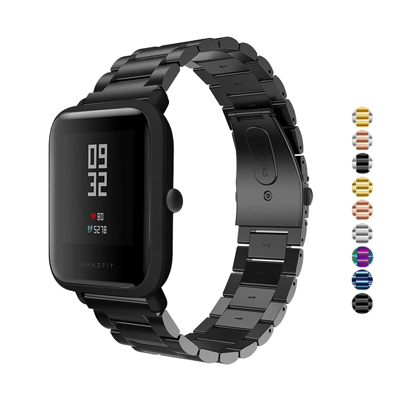 

22mm/20mm band for Huami Amazfit GTS/Bip lite/GTR 42mm/pace/GTR 47mm/stratos strap stainless steel bracelet Accessories