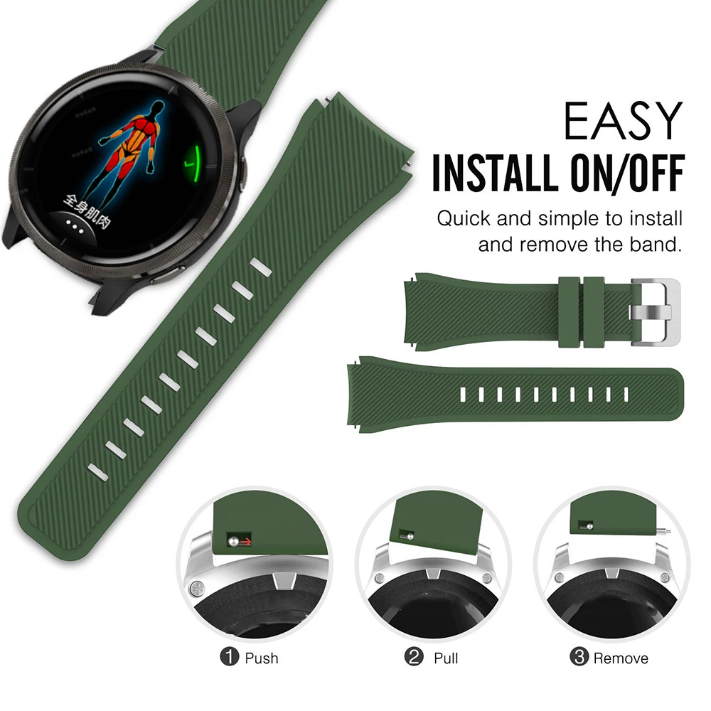 

Ремешок для часов, силиконовый, 22 мм