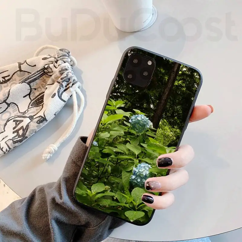 beautiful hydrangea shell phone case for iphone 11 pro11 pro max x xs xr xs max 8plus 7 6splus 5s se 7plus case free global shipping