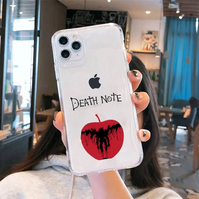 

Anime death note ruyk apple Phone Case Transparent for iPhone 6 7 8 11 12 s mini pro X XS XR MAX Plus se cover funda shell
