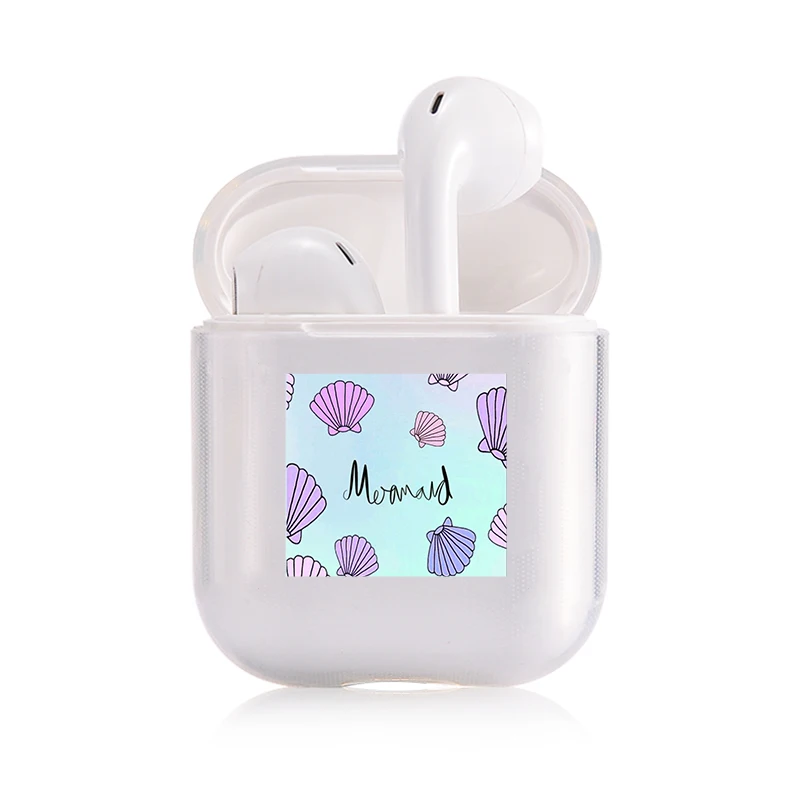 I201768 Мягкий силиконовый милый Чехол Air Pods для Apple airpods, Роскошный прозрачный чехол Airpods с рисунком морской волны, аксессуары для наушников - Цвет: I201768