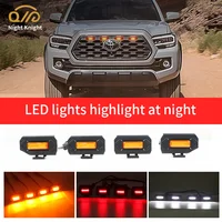 Night knight 4Pcs Car Led Front Grille Lights For Toyota Tacoma Raptor TRD Off-road Sport 2020 2021 External Grill Lamp DRL