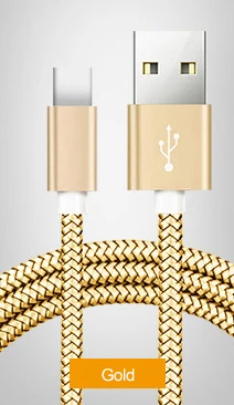 Золотой Micro USB кабель type-C кабель 1,5 м/1 м/2 м/3 м все длина Дата USB зарядное устройство кабель для huawei p20 для Xiaomi Mi8 Mi9 для телефона Android - Цвет: Золотой