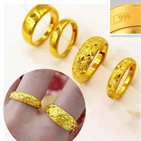lovers ring 999 words printed all over the sky star male and female ring copper gold plated jewelry wholesale