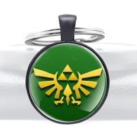 black classic breath of the wild glass cabochon metal pendant classic men women key chain key ring accessories keychains gifts