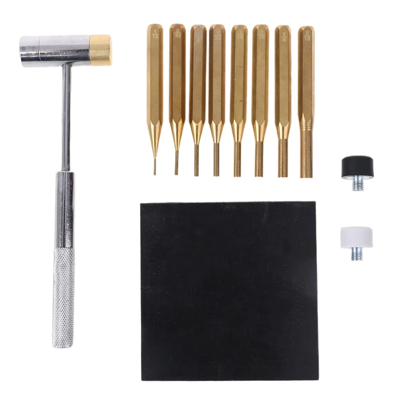 8pcs Brass Punch with Hammer Bench Block Repair Tools Kit for Gunsmithing Armorers Watch Jewelry Crafts | Дом и сад