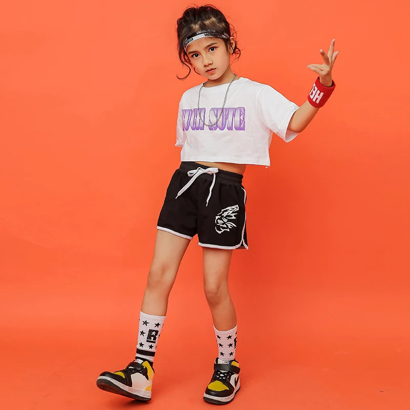 

Kids Carnival Party Hip Hop dance Clothing Outfits Girls short Pants Kids Jazz Dance wear Costumes Clothes performance Outfits