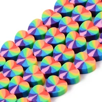 10 strand heart handmade polymer clay beads strands spacer loose beads for jewelry crafts necklaces bracelets making supplies