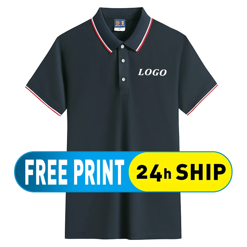 

GTONG Summer Breathable Polo Shirt For Men Trend Custom Personal Group Uniform Printed Design Photo Logo Unisex Casual T Shirt