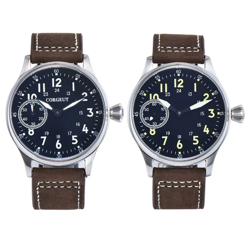 Часы мужские механические с черным циферблатом 44 мм из нержавеющей стали|Мужские