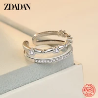 zdadan 925 sterling silver open love flower ring for women charm fashion wedding jewelry gift
