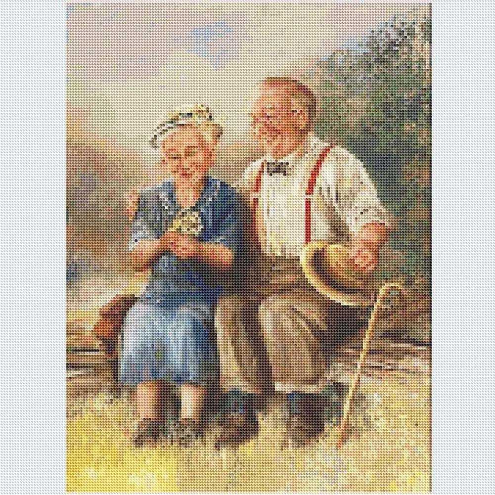 5D Алмазная мозаика вышивка старая пара элегантная для отдыха|Алмазная и вышивка|