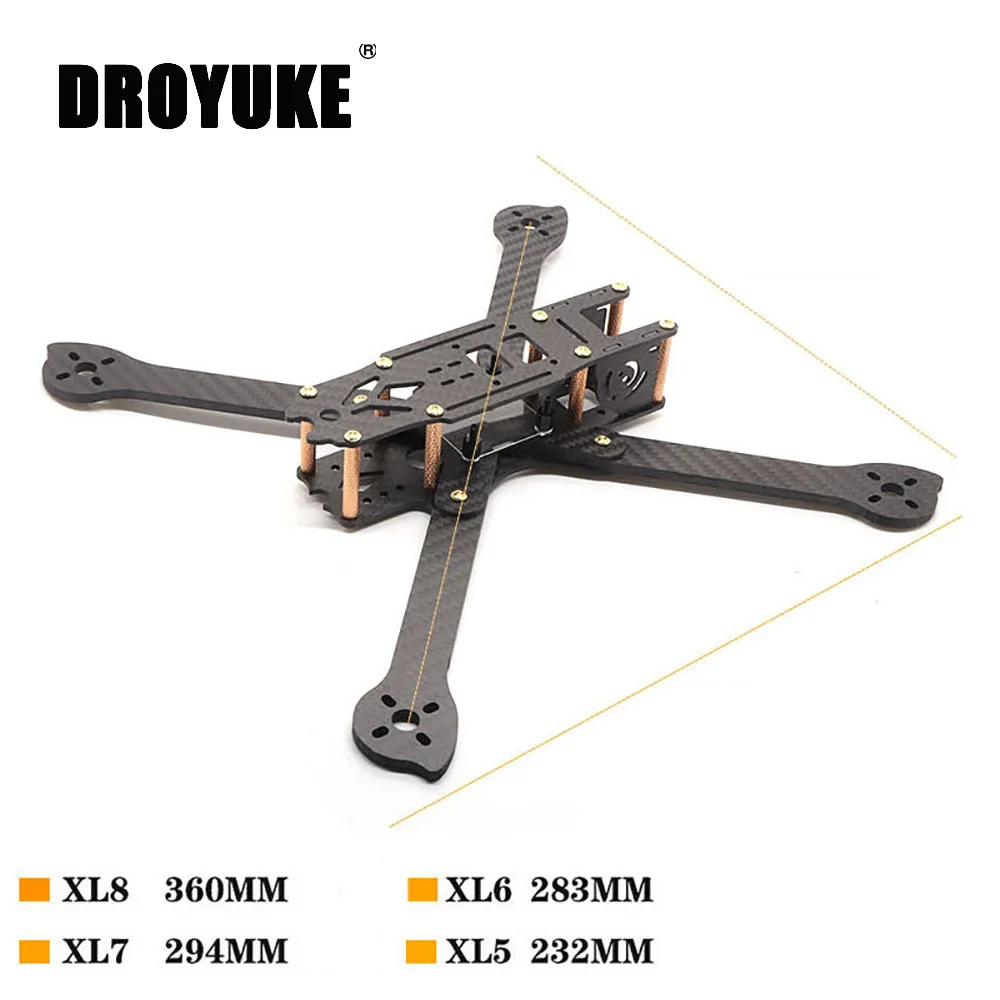 Углеродное волокно Droyuke 3K XL5 232 мм XL6 283 мм XL7 294 мм XL8 360 мм TrueX 5/6/7/8 дюймов XL340 340 мм FPV рама для фристайла гоночного дрона