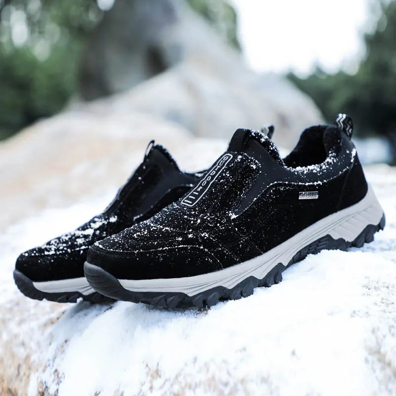 Мужские зимние треккинговые ботинки из водонепроницаемой кожи Дышащая обувь для