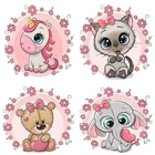 Алмазная 5D картина сделай сам с квадратнымикруглыми стразами, детский медведь, Мультяшные животные, подарок для детей, мозаика для вышивки крестиком