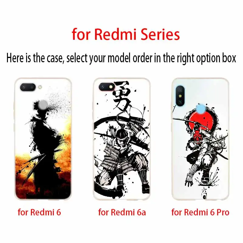Японский самурайский Модный мягкий чехол из ТПУ для Xiaomi Redmi 10 9 8 7 6 5 A 9at 9Prime 4x 4a 9a 8a 7a