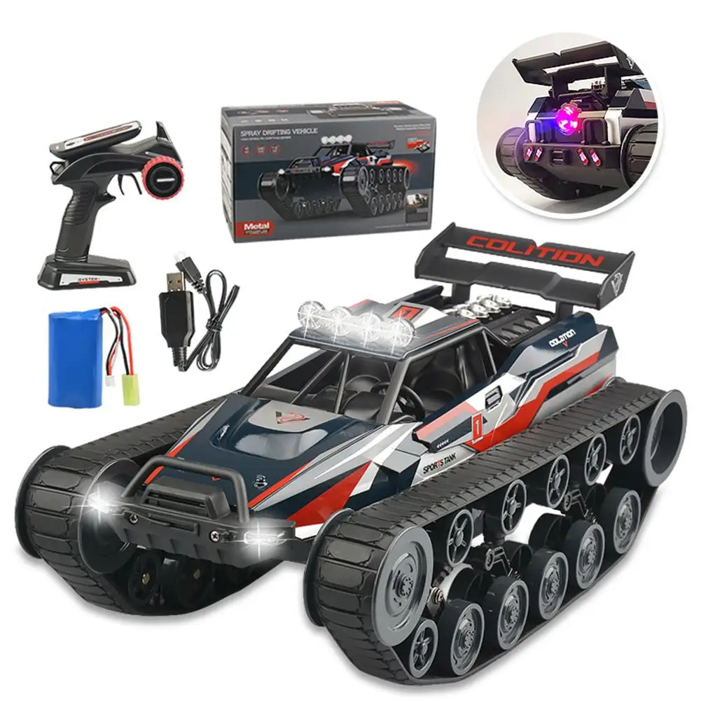 

Alloy Four-wheel Drive Spray Remote Control Car 1:12 High-speed Drift Off-road Stunt Track Snow Climbing Car 1200mah 7.4v