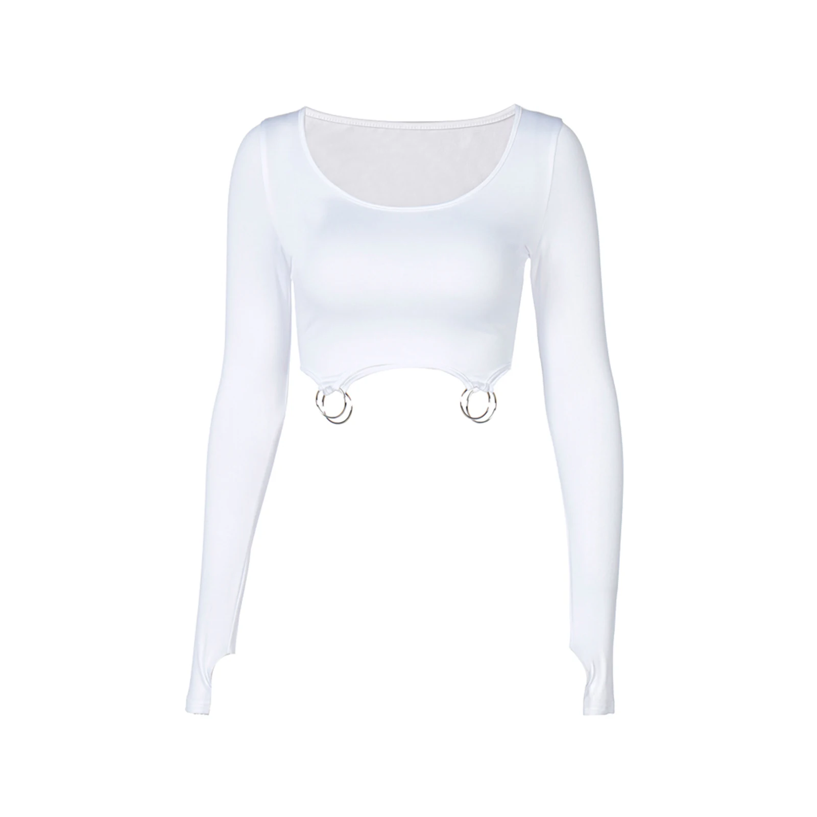 Женский сексуальный топ повседневное одноцветное Цвет с длинными рукавами