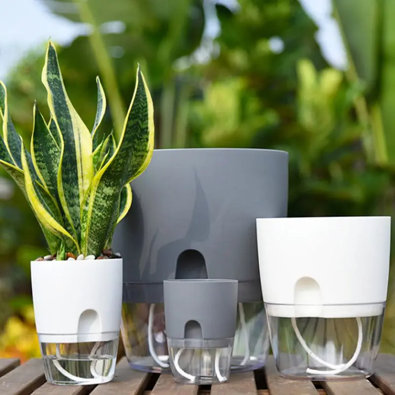 2-слойный самополивающийся цветочный горшок Elf с системой полива ручной работы