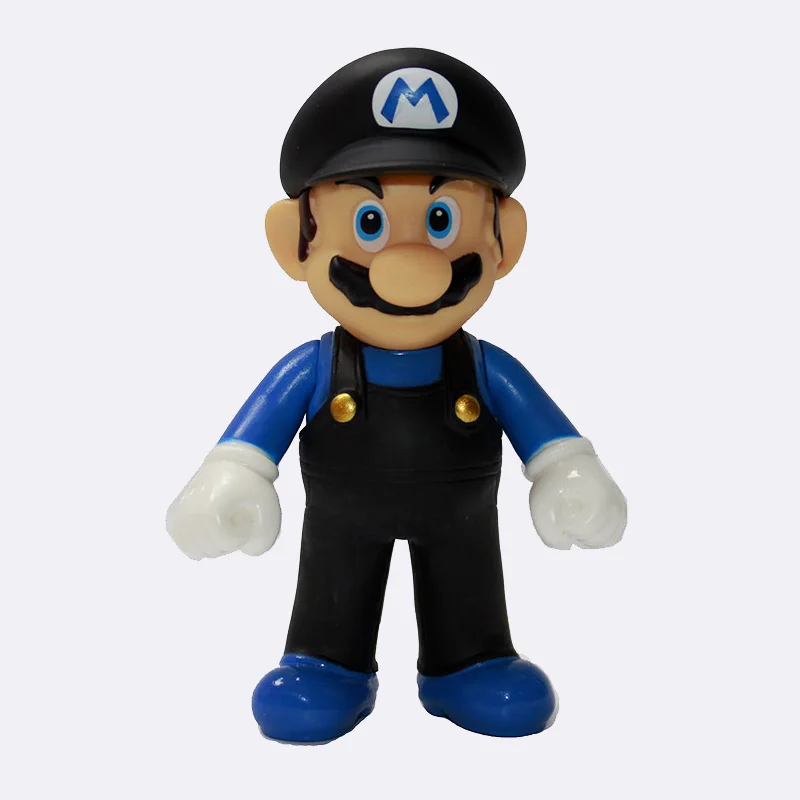 Black hat mrio 13 см Super Mario Bros Bowser Luigi Koopa Йоши Марио уарио производитель Odyssey Donkey Kong Toad ПВХ Фигурки Модели кукол игрушки - Цвет: Black hat mrio