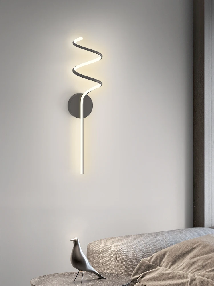 

Creative LED Wall Lamp Modern Simple Bedroom Bedside Nordic Corridor Black White Decorate Background Wall Art Design Wall Light