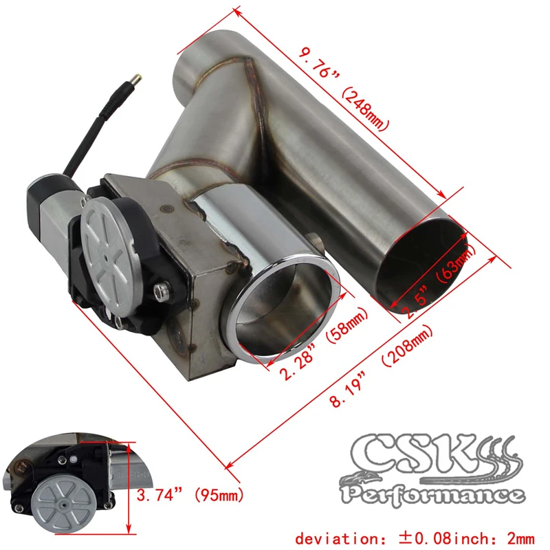 2 5 &quot63 мм двойной Электрический Выпускной вырез Выходная Труба комплект