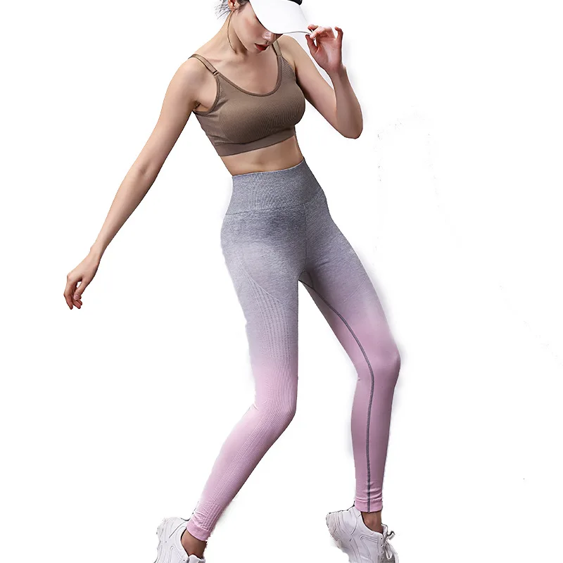 

Sport Gradient Color Energy Legging Women Workout Fitness Jogging Running Pants Gym Stretch Sportswear Leggings