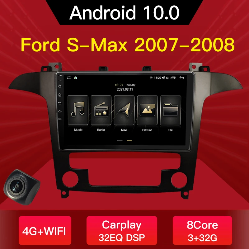 Автомобильный радиоприемник RKD 9 дюймов IPS Android 0 авто стерео Мультимедиа для Ford S-Max