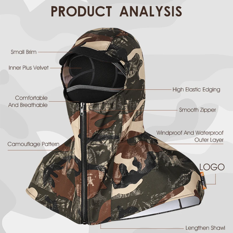 

WEST BIKING Bicycle Hat Cap 2 In 1 Scarf MaskforFace Winter Camouflage Headgear Warm Cap Winter Men Full Face MaskCycling