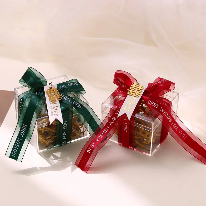 1 шт. коробки для конфет из ПВХ прозрачные свадебные сувениры и подарочные