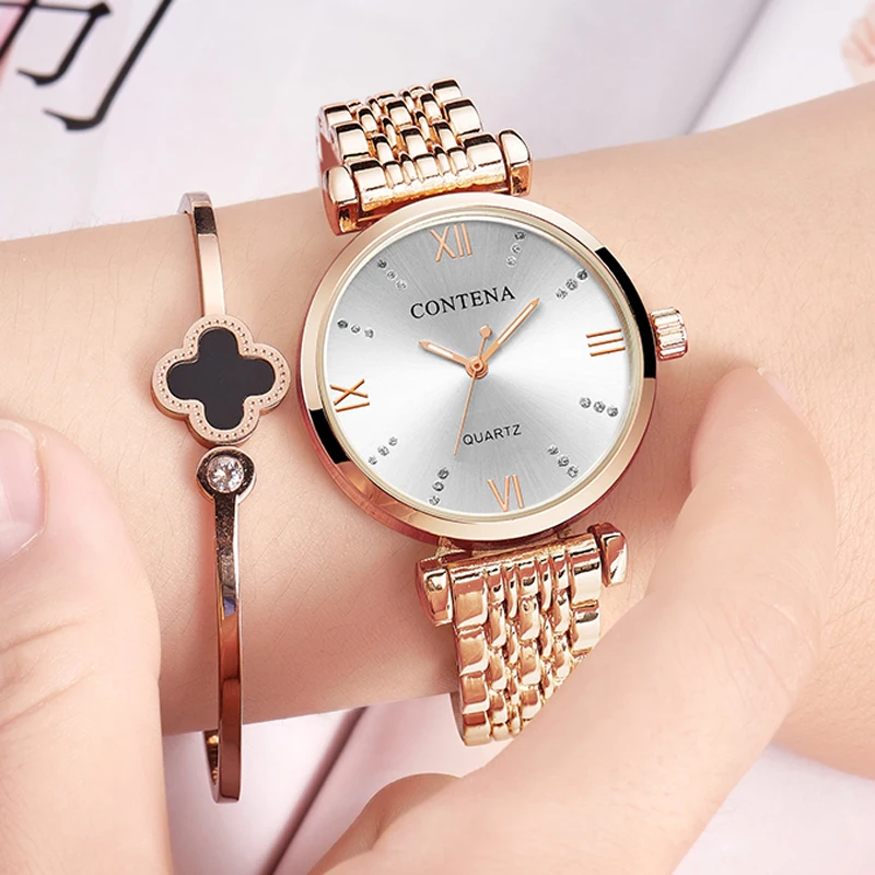 Часы женские из нержавеющей стали кварцевые наручные часы в стиле минимализма