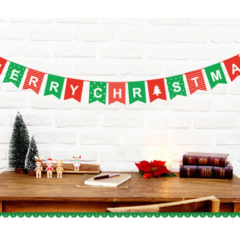 2 Искусственных Рождественских флага бумажный баннер рождественские флаги
