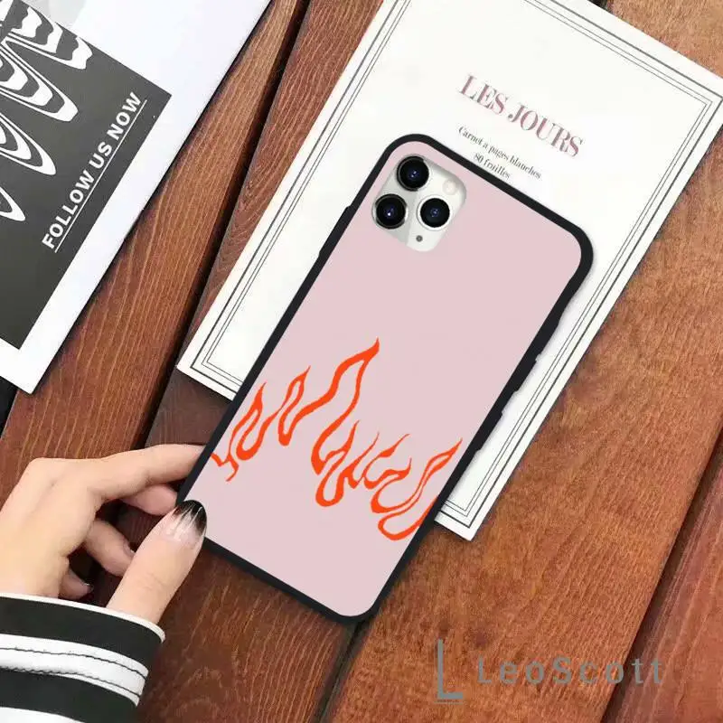 

Cool Green Red Flame Fire Phone Case for iPhone 11 12 pro XS MAX 8 7 6 6S Plus X 5S SE 2020 XR