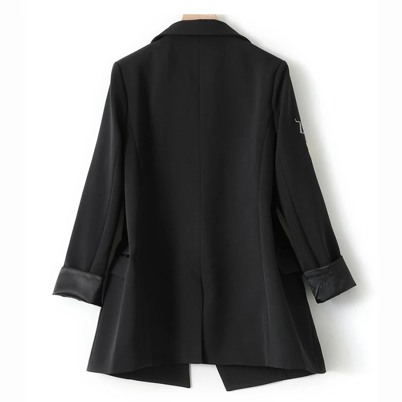 2021spring autumn new small suit women coat Korean version design niche sense loose personality embroidery fashion casual tops47