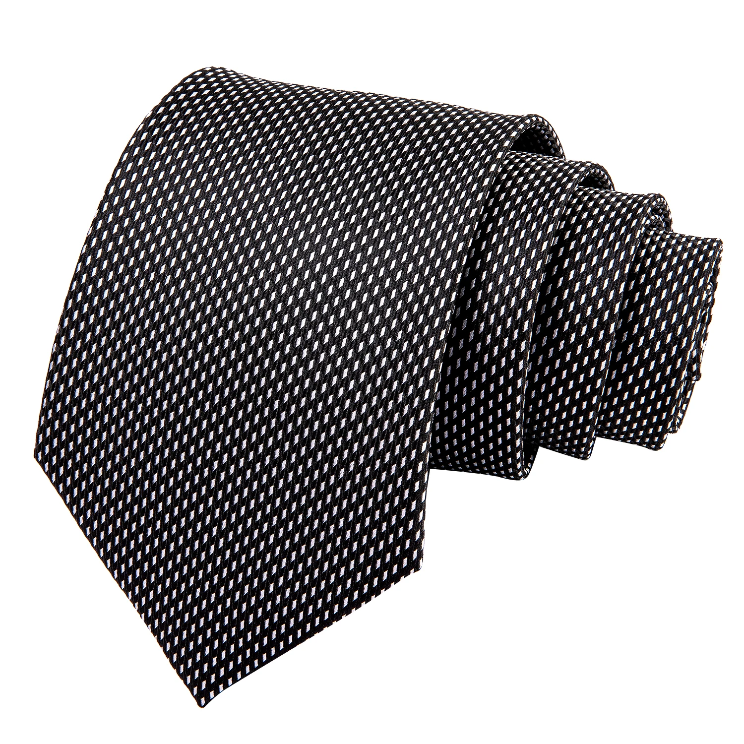 

New Fashion Black White Plaid Men Ties Set 8.5cm Neckties Silk Jacquard Wedding Business Handkerchief Cufflink Tie Set Formal