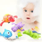 Новинка, милая мультяшная Детская Классическая водная игрушка для купания, черепаха для младенцев, заводные на цепочке, детские пляжные игрушки для ванной