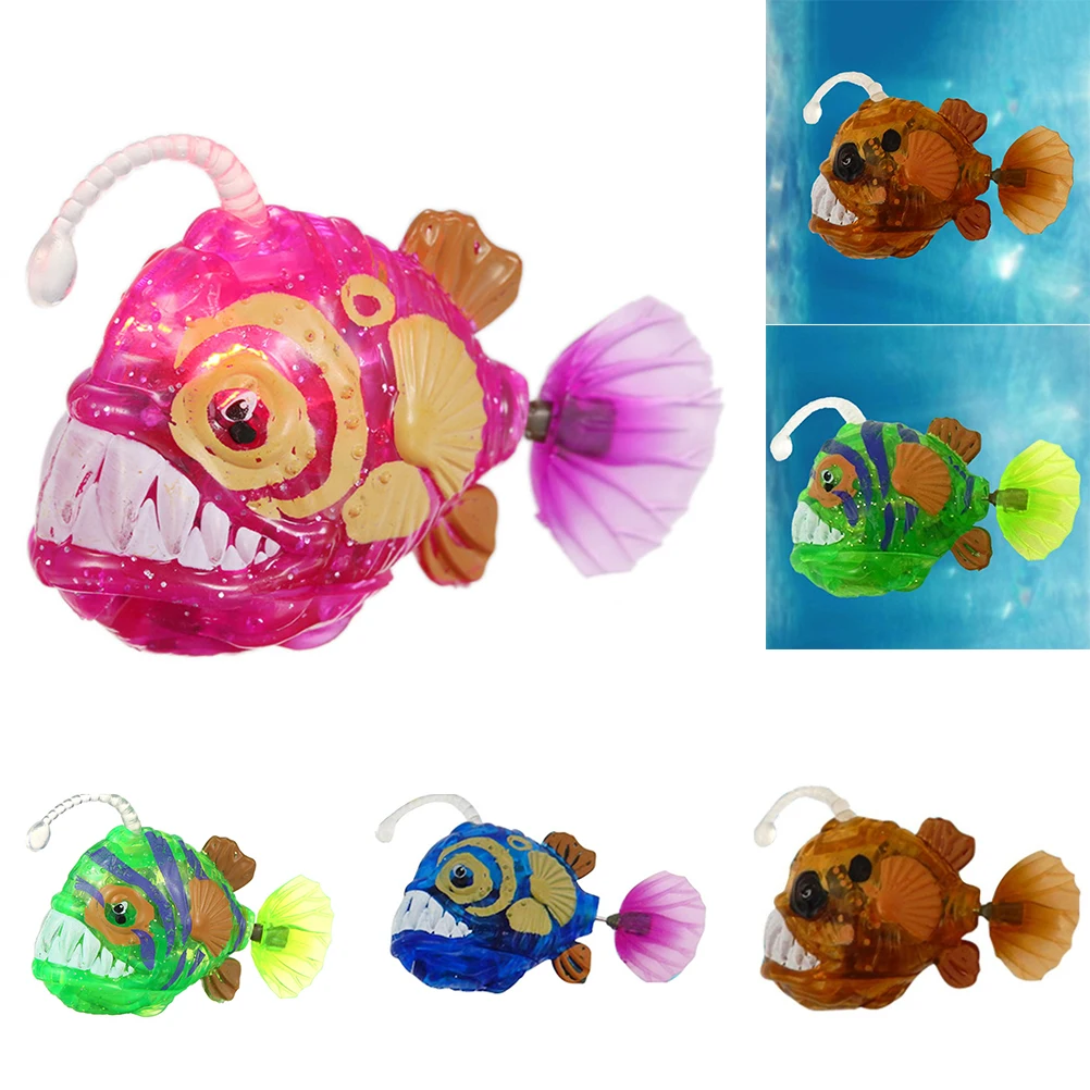 Забавный робот сияющая рыба плавающая электрическая пуговичная ячейка игрушка с