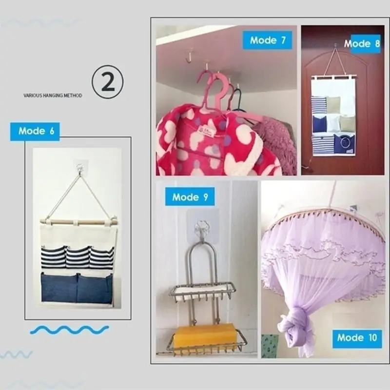 10 шт. настенные крючки прозрачные многоразовые Не липкие сверхпрочные клеящиеся