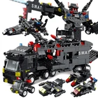 Inglys полицейский Робот мини фигурки кирпичи набор 8IN3 SWAT городской полицейский участок строительные блоки детский автомобиль грузовик для мальчиков подарки