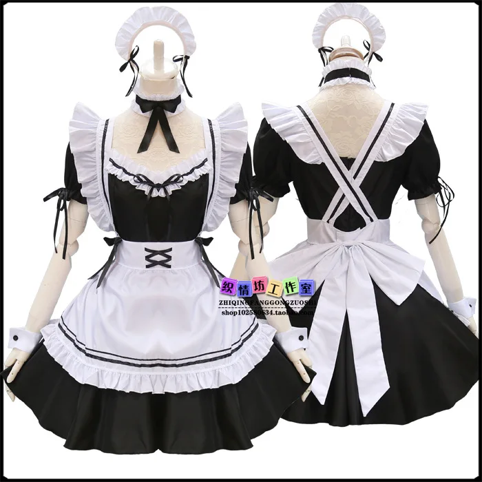 

Lolita Gothic Dress Women Maid Costume Lolita Black White Cute Japanese Costume Vestidos De Fiesta De Noc Party Dress Plus Size