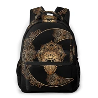 backpack women shoulder bag for teenage girls boho golden moon and sun mandala bagpack female ladies school backpack