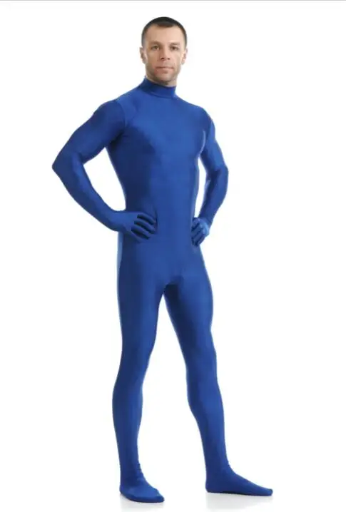 Обтягивающие костюмы из лайкры Zentai, черный костюм без капюшона, гимнастическое трико из спандекса, мужские костюмы для косплея, боди для детей и взрослых - Цвет: Royal blue