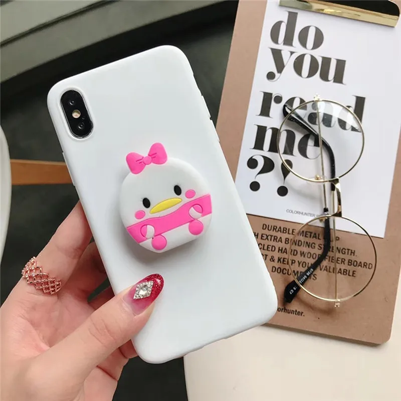 3D cartoon couple kickstand Phone Case For coque iPhone 7 7Puls 6S 8 Plus case silicon for iphone cover X XR Xs max kawaii cases | Мобильные