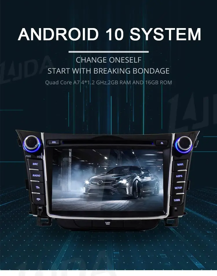 LJDA Android 10,0 автомобильный dvd-плеер для hyundai I30 Elantra GT 2012 2013 автомобильный Радио gps Навигация стерео Мультимедиа