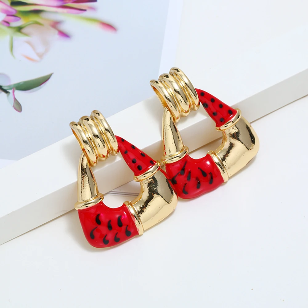 European and American fashion simple temperament earrings explosion models personality leopard pattern drop oil women | Украшения и
